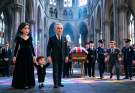 PART 1: “My husband shoved my nine-month-pregnant body off an icy cliff, believing a $50 million life insurance payout was worth my death. At my “funeral,” he stood beside his mistress and smirked. “They both froze to death,” he sneered. “That useless woman deserved it.” Then the cathedral doors exploded open. Every head turned. I walked slowly down the aisle, arm-in-arm with my father—the billionaire CEO of the insurance empire…